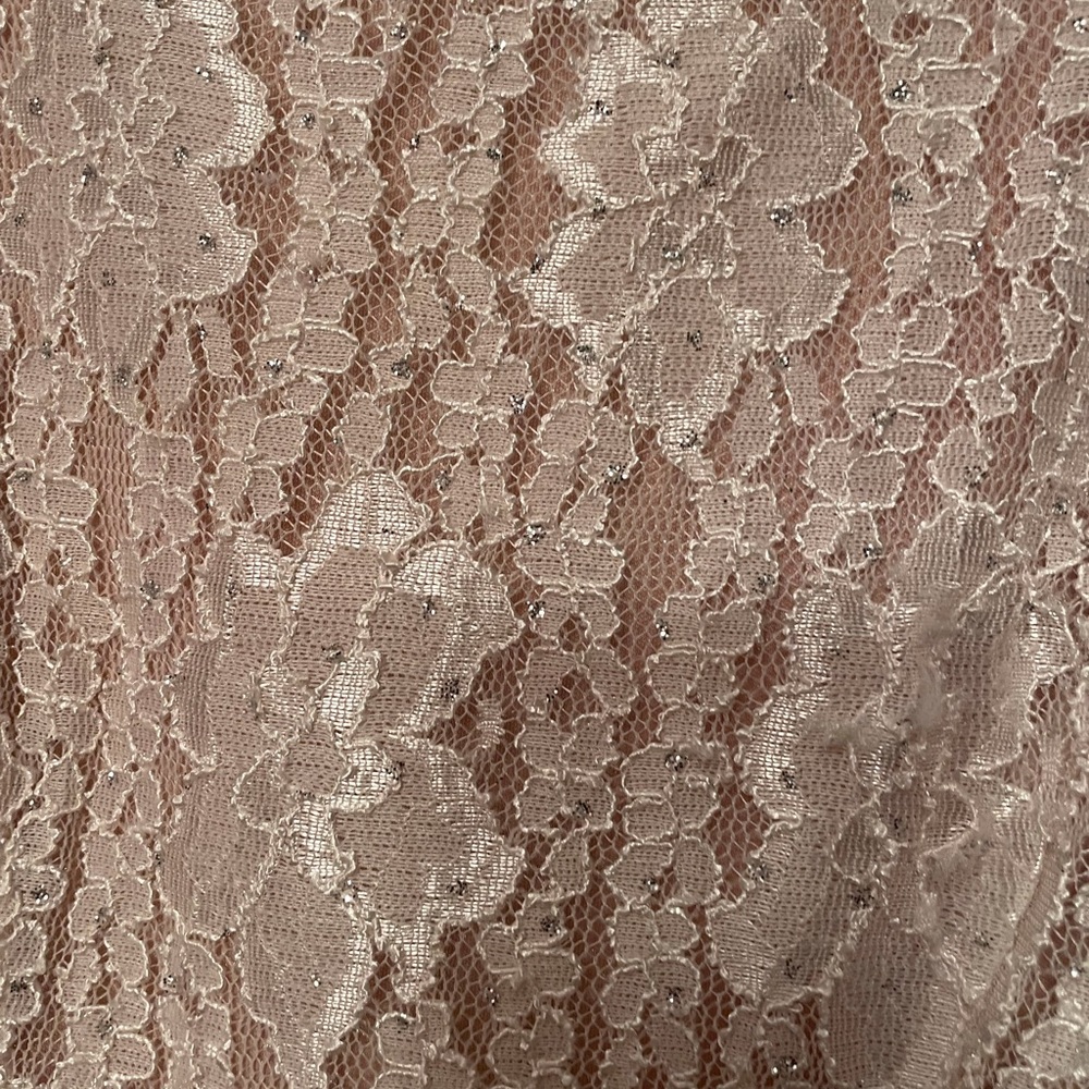 Baby pink lace flowy dress!